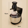 Men'S Shaving Set Gift Shaving Brush Badger Wooden Handle Acrylic Stand Stainless Steel Bowl Shaving Foam Bowl
