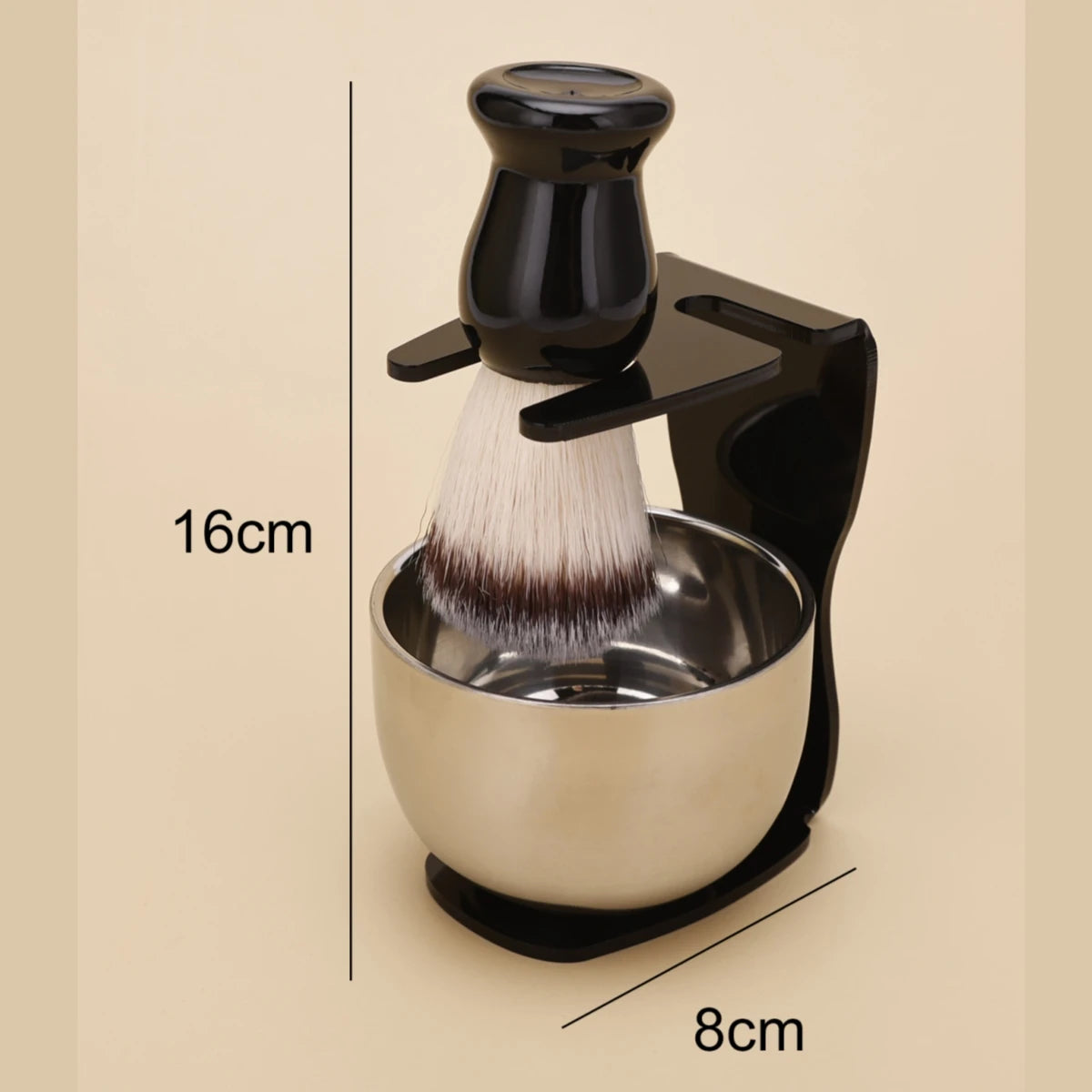 Men'S Shaving Set Gift Shaving Brush Badger Wooden Handle Acrylic Stand Stainless Steel Bowl Shaving Foam Bowl