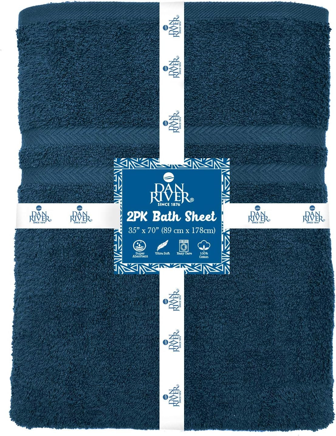 Bath Sheets Set of 2 โ 550 GSM Ultra Super Soft & Highly Absorbent Sheets โ 100% Cotton Jumbo Large Bath Towels for Bathroom, Home, Hotel, Spa, Beach, Pool, Gym โ 35โX70โ in Blue Opal
