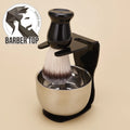 Men'S Shaving Set Gift Shaving Brush Badger Wooden Handle Acrylic Stand Stainless Steel Bowl Shaving Foam Bowl