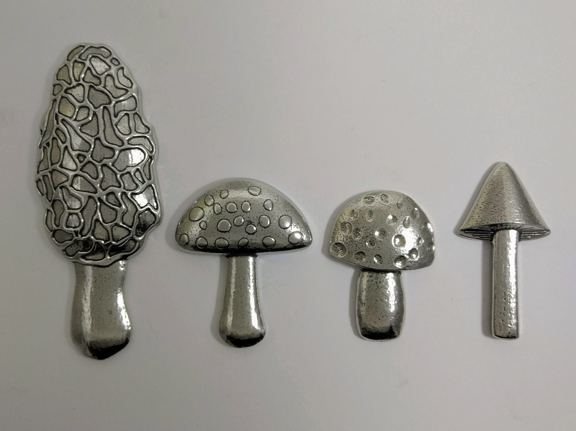 Mushroom Measuring Spoons, Pewter Spoons, Set of Four