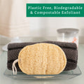 100% Natural Loofah Exfoliating Pad (3 Pack) - Loofah Body Scrubber - Loofah Sponge - Organic Biodegradable Loofah - Exfoliating Body Sponge