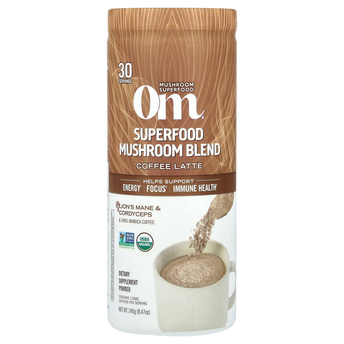 Mushroom Coffee Latte Blend, 8.47 Oz (240 G),