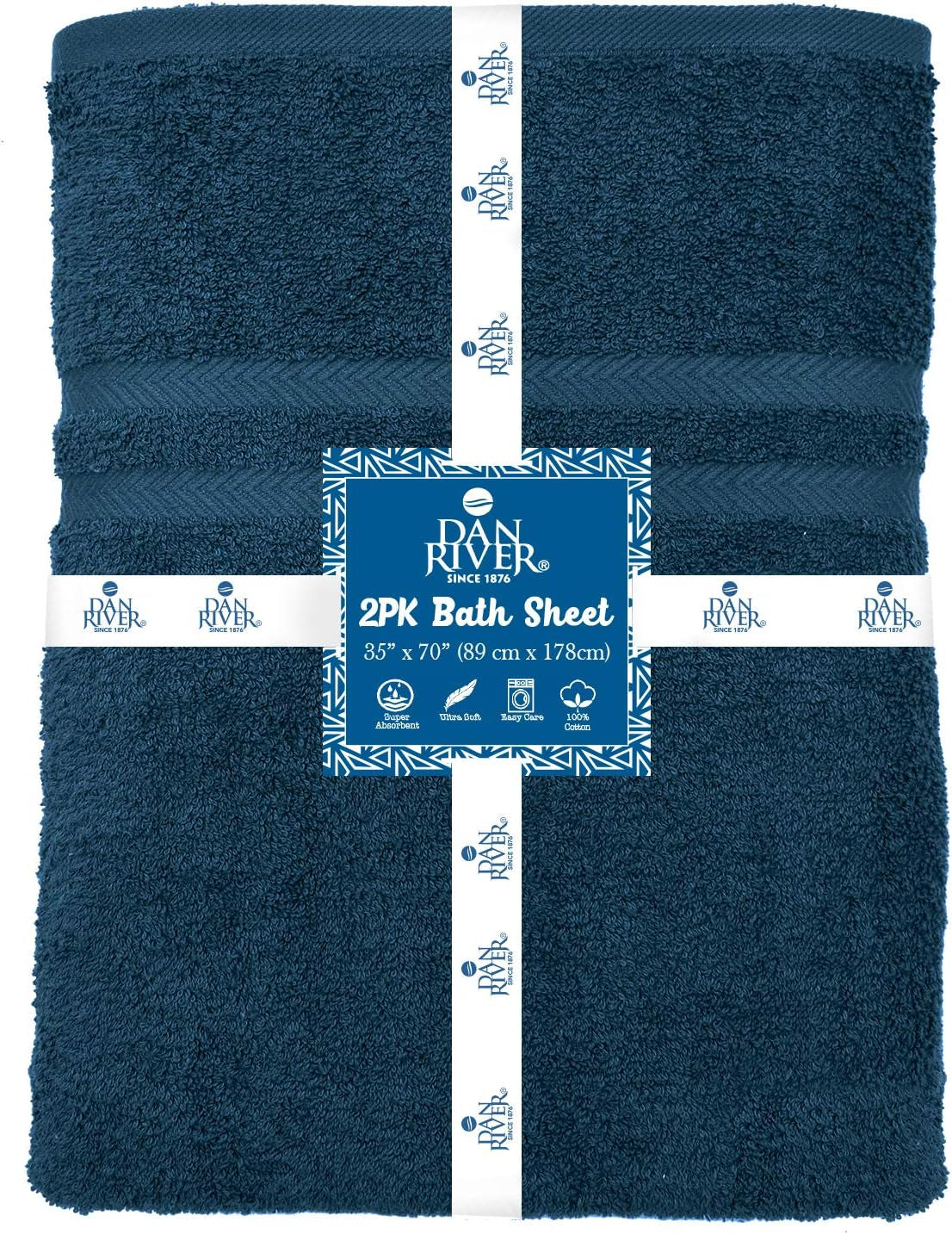 Bath Sheets Set of 2 – 550 GSM Ultra Super Soft & Highly Absorbent Sheets – 100% Cotton Jumbo Large Bath Towels for Bathroom, Home, Hotel, Spa, Beach, Pool, Gym – 35”X70” in Blue Opal